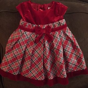 12mo Velvet and plaid satin dress